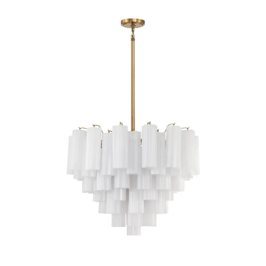 Addis 26.75" Chandelier in Aged Brass with Amber Glass - Image 82