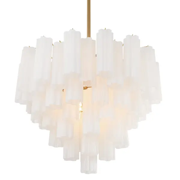 Addis 26.75" Chandelier in Aged Brass with Amber Glass - Image 84