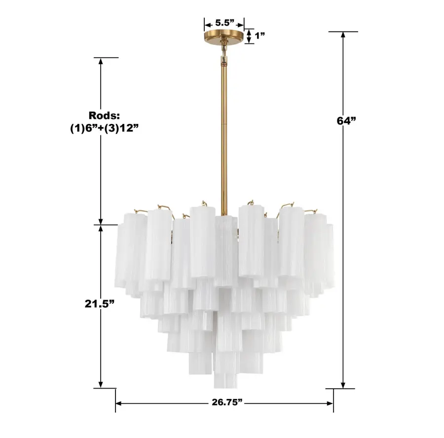 Addis 26.75" Chandelier in Aged Brass with Amber Glass - Image 89
