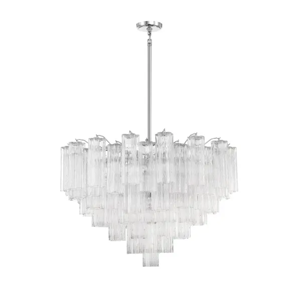 Addis 32" Chandelier in Aged Brass with Amber Glass - Image 14