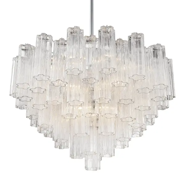 Addis 32" Chandelier in Aged Brass with Amber Glass - Image 16