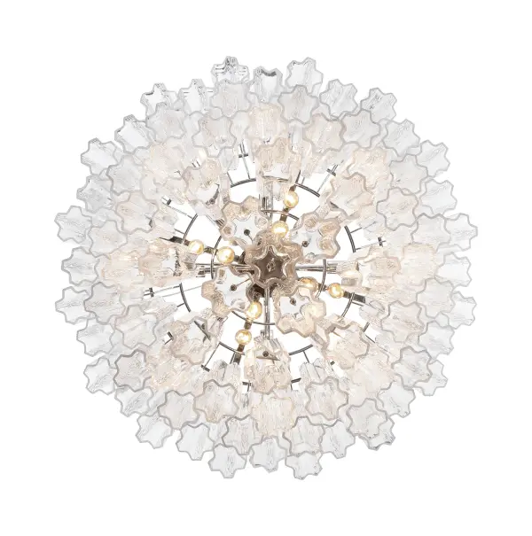 Addis 32" Chandelier in Aged Brass with Amber Glass - Image 17
