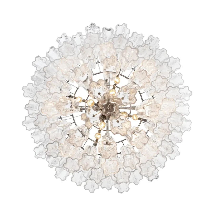 Addis 32" Chandelier in Aged Brass with Amber Glass - Image 17