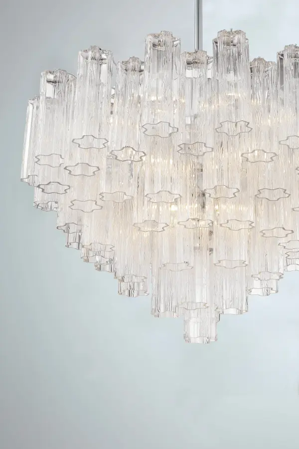 Addis 32" Chandelier in Aged Brass with Amber Glass - Image 18