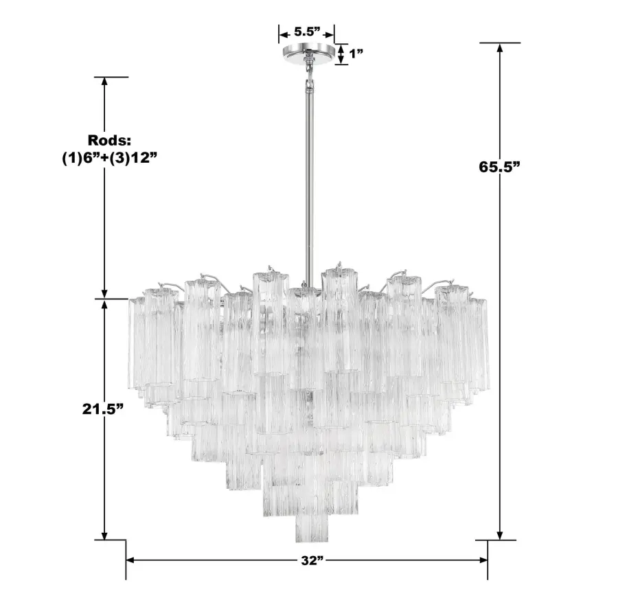 Addis 32" Chandelier in Aged Brass with Amber Glass - Image 20