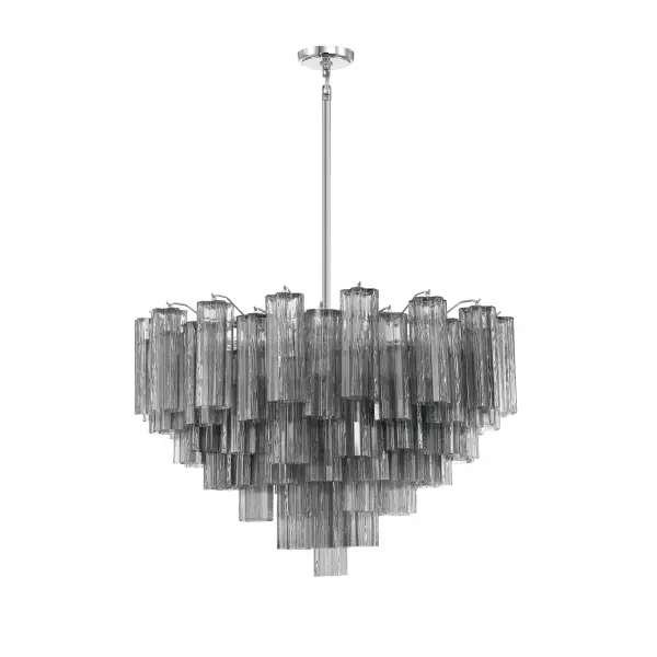 Addis 32" Chandelier in Aged Brass with Amber Glass - Image 21