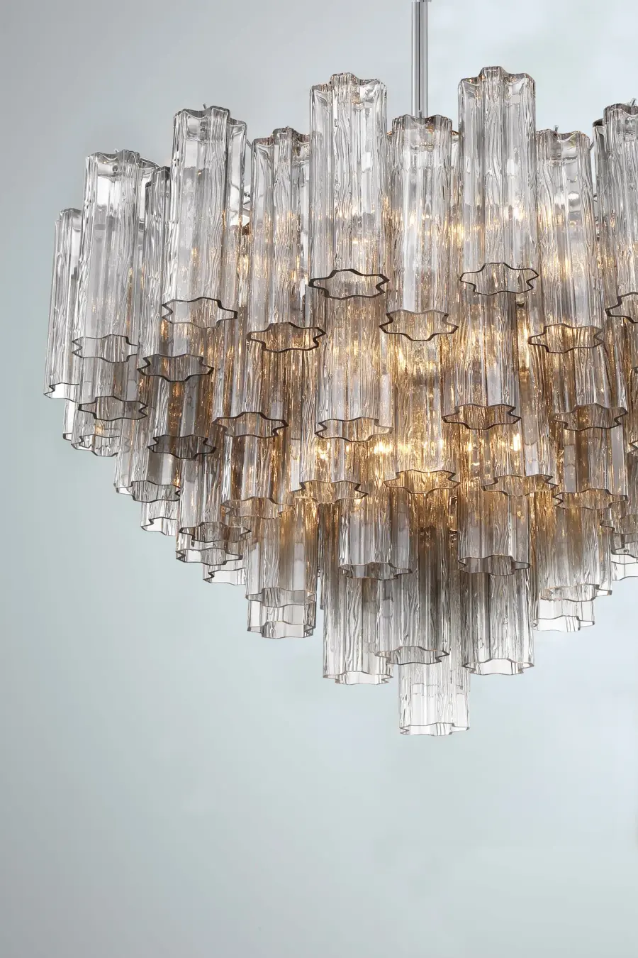 Addis 32" Chandelier in Aged Brass with Amber Glass - Image 25