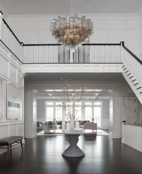 Addis 32" Chandelier in Aged Brass with Amber Glass - Image 26