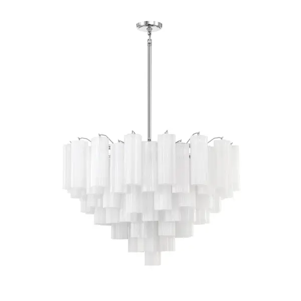 Addis 32" Chandelier in Aged Brass with Amber Glass - Image 28