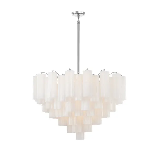 Addis 32" Chandelier in Aged Brass with Amber Glass - Image 29