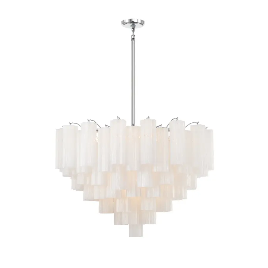 Addis 32" Chandelier in Aged Brass with Amber Glass - Image 29