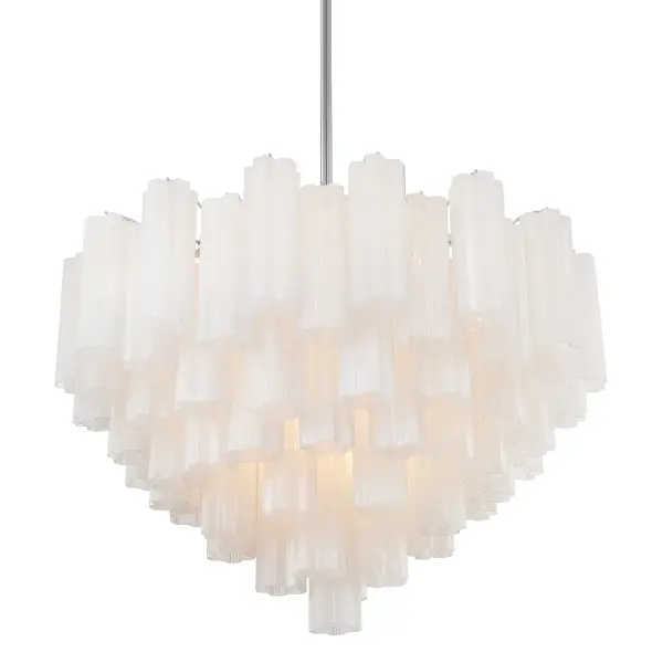 Addis 32" Chandelier in Aged Brass with Amber Glass - Image 30