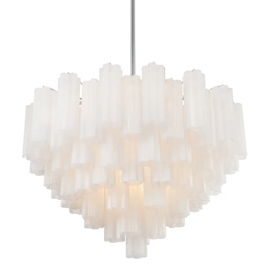 Addis 32" Chandelier in Aged Brass with Amber Glass - Image 30