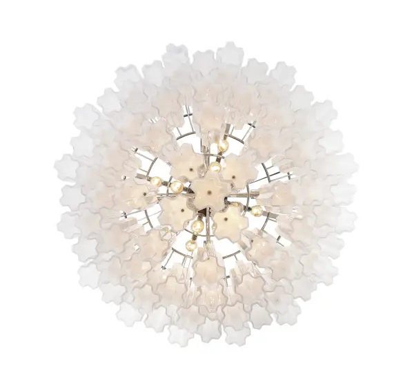 Addis 32" Chandelier in Aged Brass with Amber Glass - Image 31