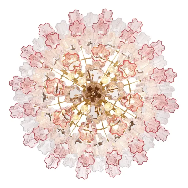 Addis 32" Chandelier in Aged Brass with Amber Glass - Image 37