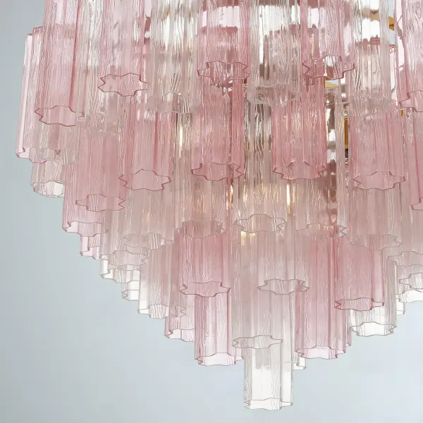 Addis 32" Chandelier in Aged Brass with Amber Glass - Image 40