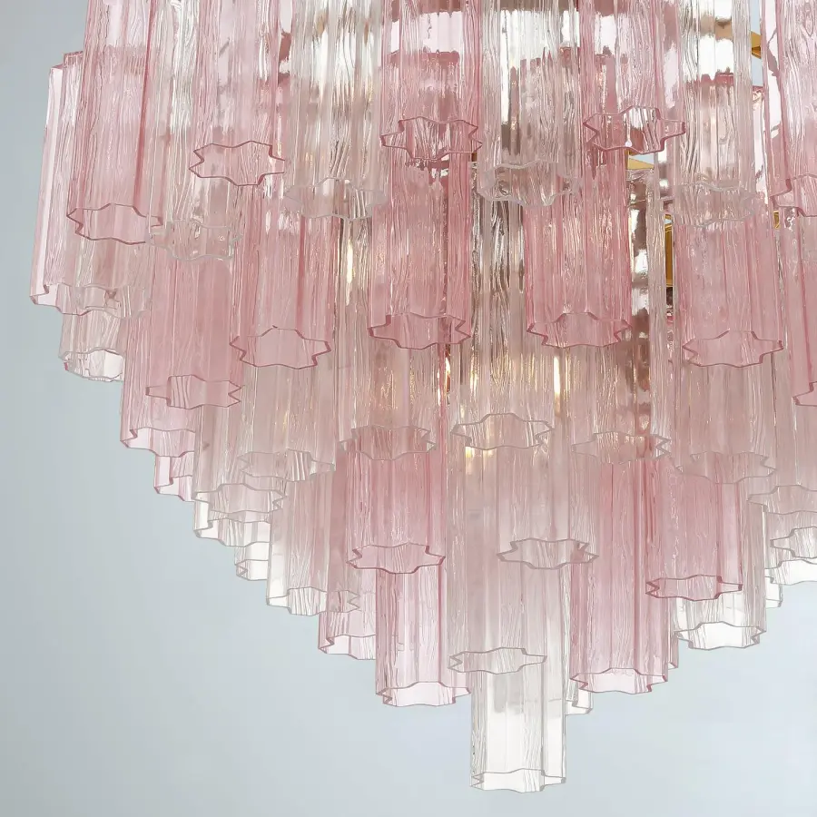 Addis 32" Chandelier in Aged Brass with Amber Glass - Image 40