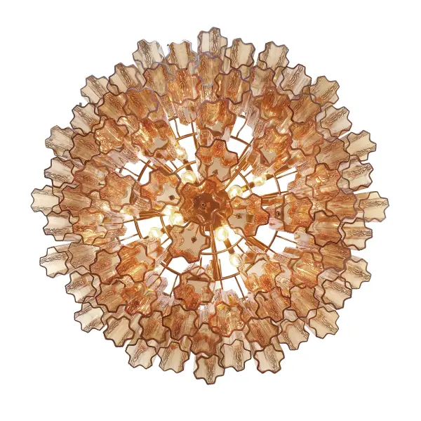 Addis 32" Chandelier in Aged Brass with Amber Glass - Image 46