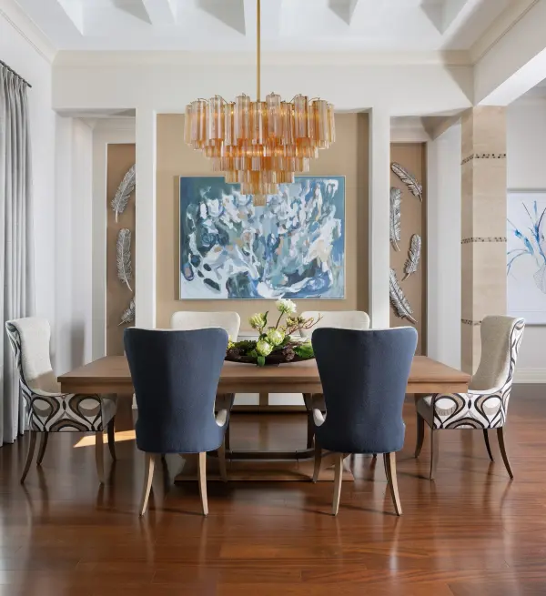 Addis 32" Chandelier in Aged Brass with Amber Glass - Image 48