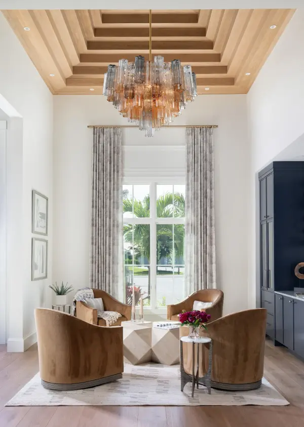 Addis 32" Chandelier in Aged Brass with Amber Glass - Image 55