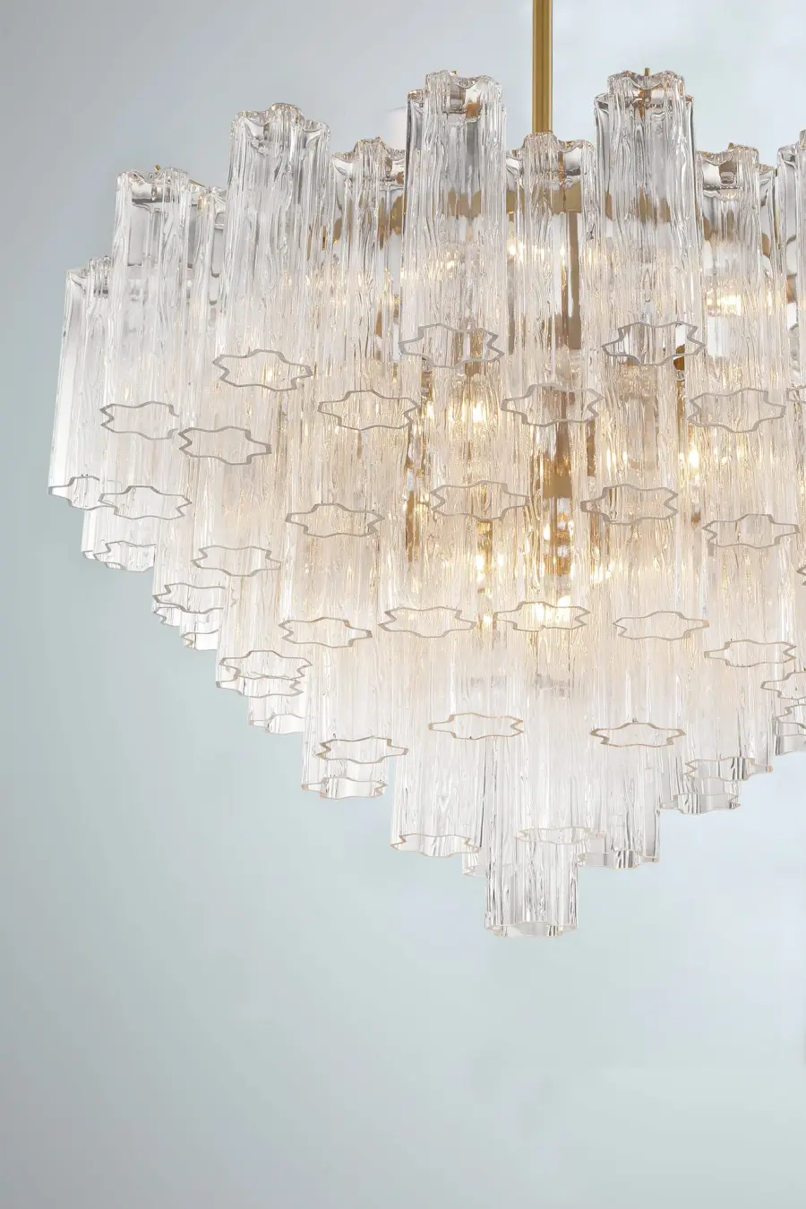 Addis 32" Chandelier in Aged Brass with Amber Glass - Image 61
