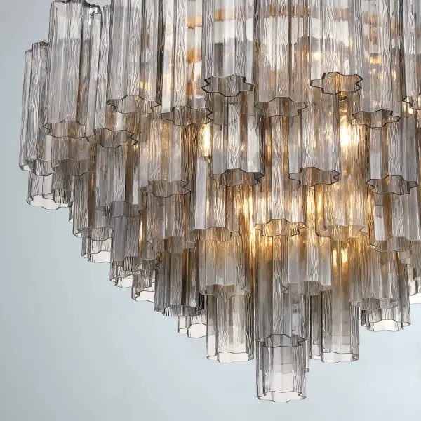 Addis 32" Chandelier in Aged Brass with Amber Glass - Image 68