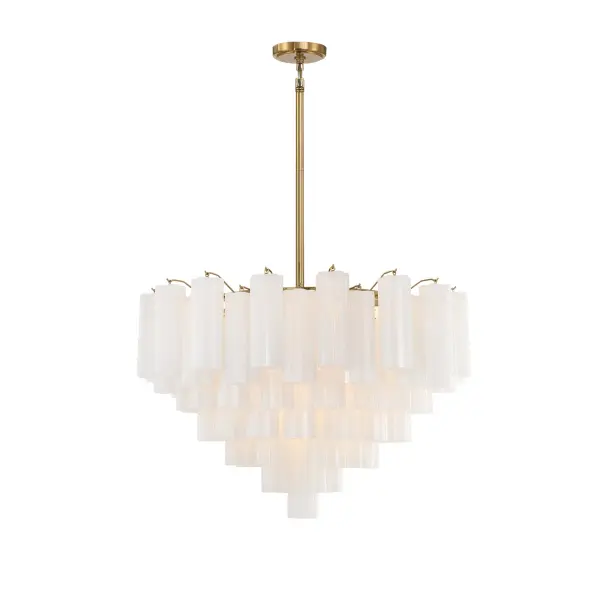Addis 32" Chandelier in Aged Brass with Amber Glass - Image 72