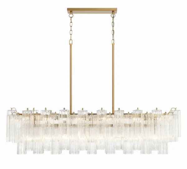 Addis 51.75" Linear Chandelier in Polished Chrome with Autumn Glass - Image 12