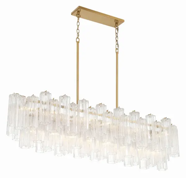 Addis 51.75" Linear Chandelier in Polished Chrome with Autumn Glass - Image 15