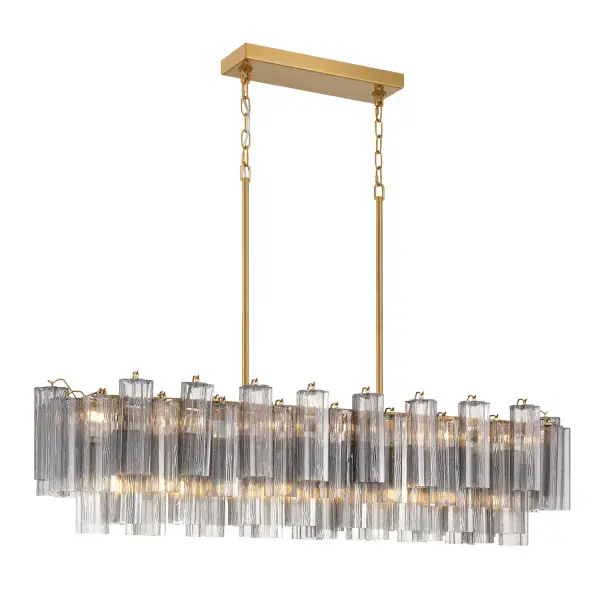 Addis 51.75" Linear Chandelier in Polished Chrome with Autumn Glass - Image 18