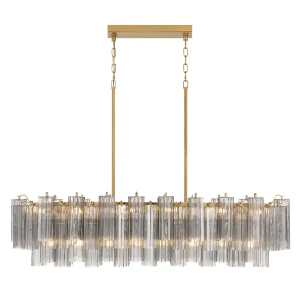 Addis 51.75" Linear Chandelier in Polished Chrome with Autumn Glass - Image 20