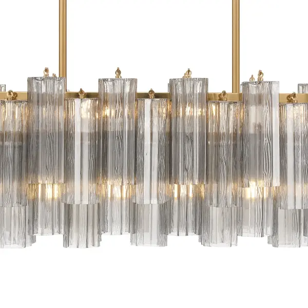 Addis 51.75" Linear Chandelier in Polished Chrome with Autumn Glass - Image 22