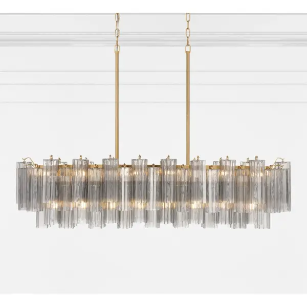 Addis 51.75" Linear Chandelier in Polished Chrome with Autumn Glass - Image 23