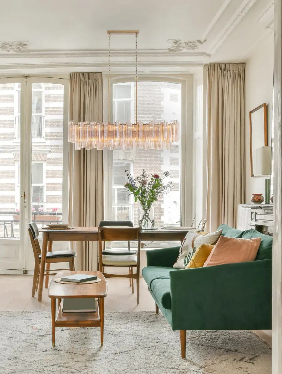 Addis 51.75" Linear Chandelier in Polished Chrome with Autumn Glass - Image 5