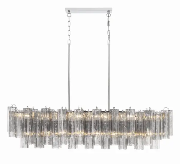 Addis 51.75" Linear Chandelier in Polished Chrome with Autumn Glass - Image 52