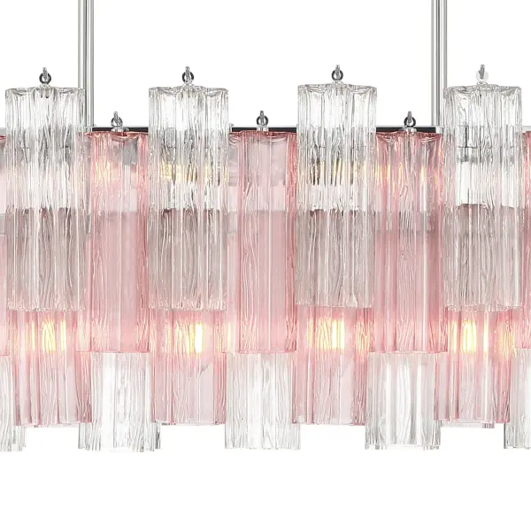 Addis 51.75" Linear Chandelier in Polished Chrome with Autumn Glass - Image 62