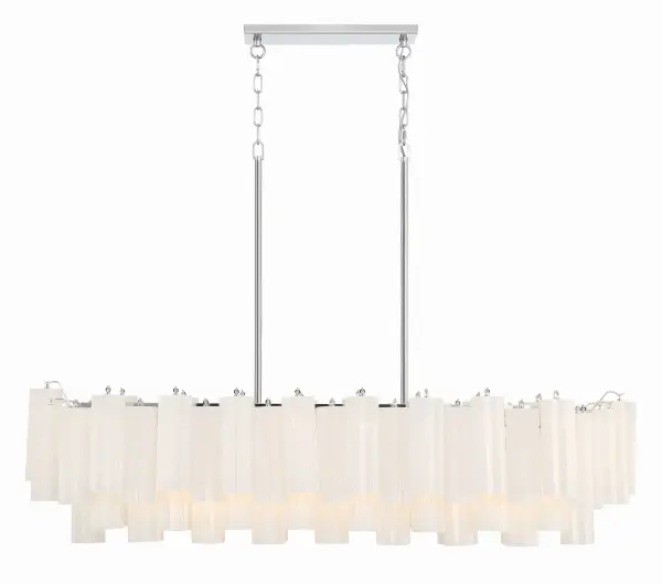 Addis 51.75" Linear Chandelier in Polished Chrome with Autumn Glass - Image 66