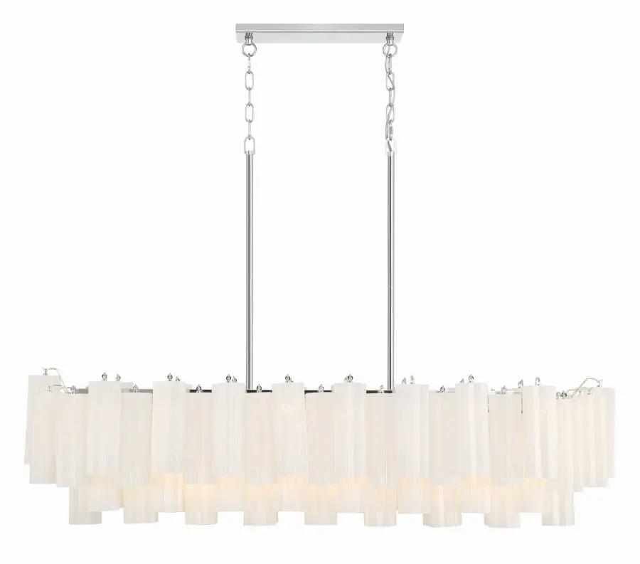 Addis 51.75" Linear Chandelier in Polished Chrome with Autumn Glass - Image 66
