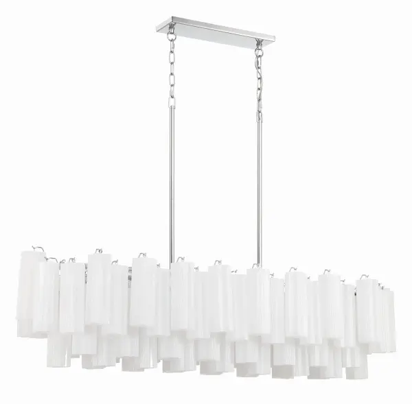 Addis 51.75" Linear Chandelier in Polished Chrome with Autumn Glass - Image 68
