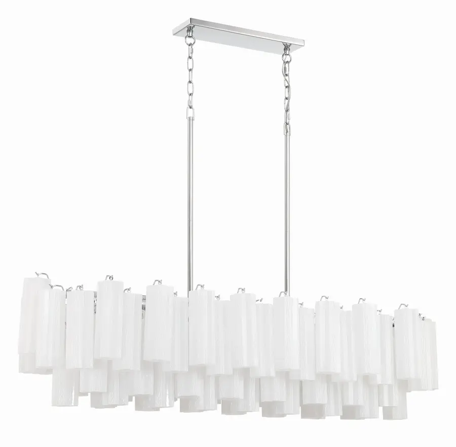 Addis 51.75" Linear Chandelier in Polished Chrome with Autumn Glass - Image 68