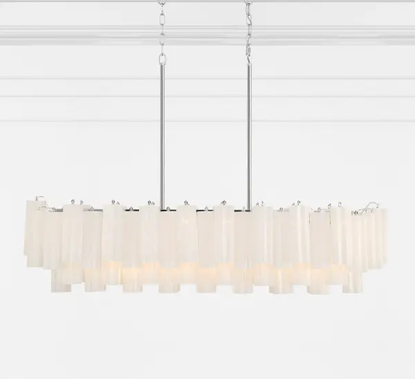 Addis 51.75" Linear Chandelier in Polished Chrome with Autumn Glass - Image 70