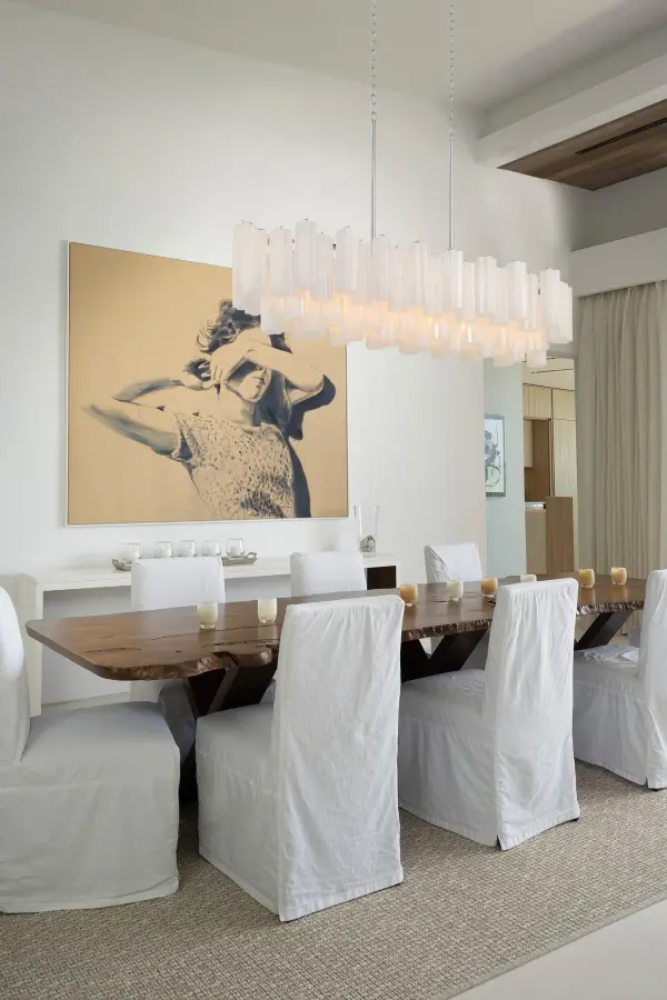 Addis 51.75" Linear Chandelier in Polished Chrome with Autumn Glass - Image 71