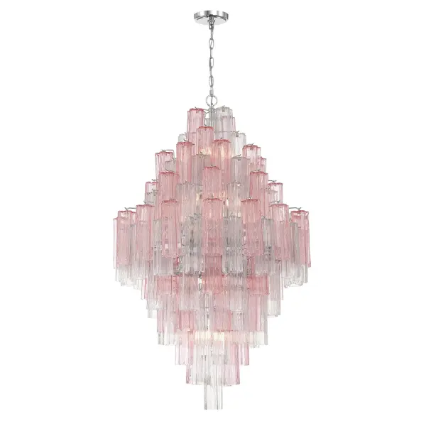 Addis 31.5" Chandelier in Polished Chrome with Autumn Glass - Image 1