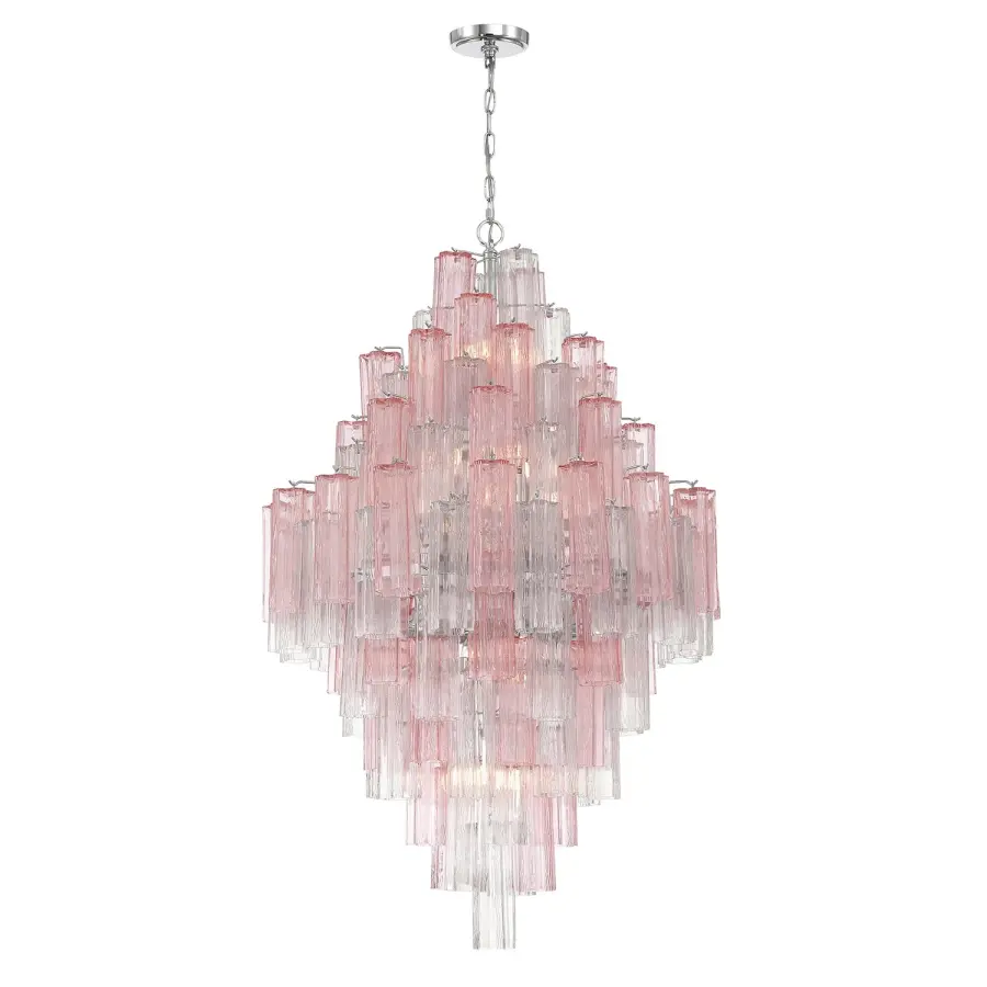 Addis 31.5" Chandelier in Polished Chrome with Autumn Glass - Image 1