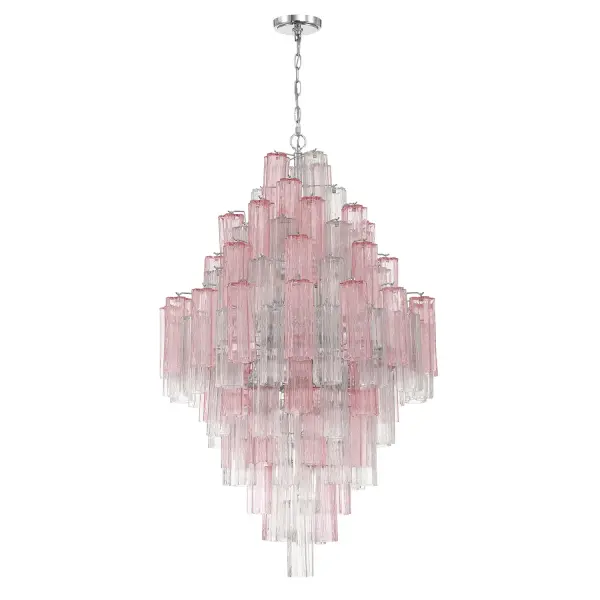 Addis 31.5" Chandelier in Polished Chrome with Autumn Glass - Image 2