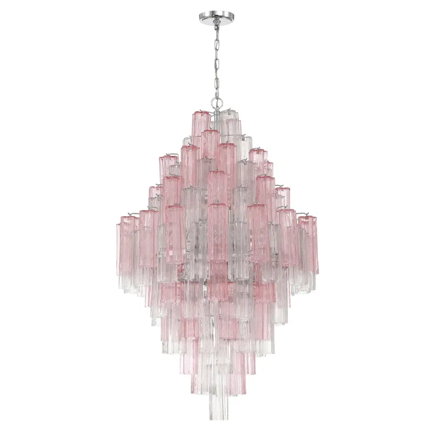 Addis 31.5" Chandelier in Polished Chrome with Autumn Glass - Image 2