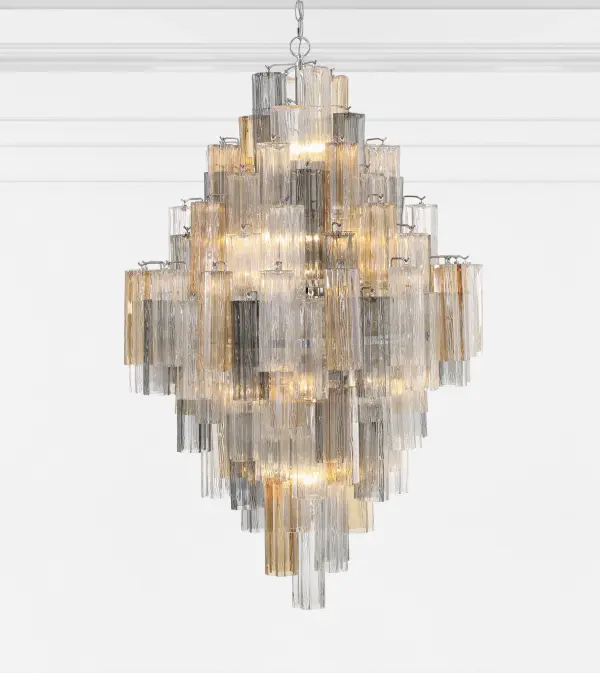 Addis 31.5" Chandelier in Polished Chrome with Autumn Glass - Image 12