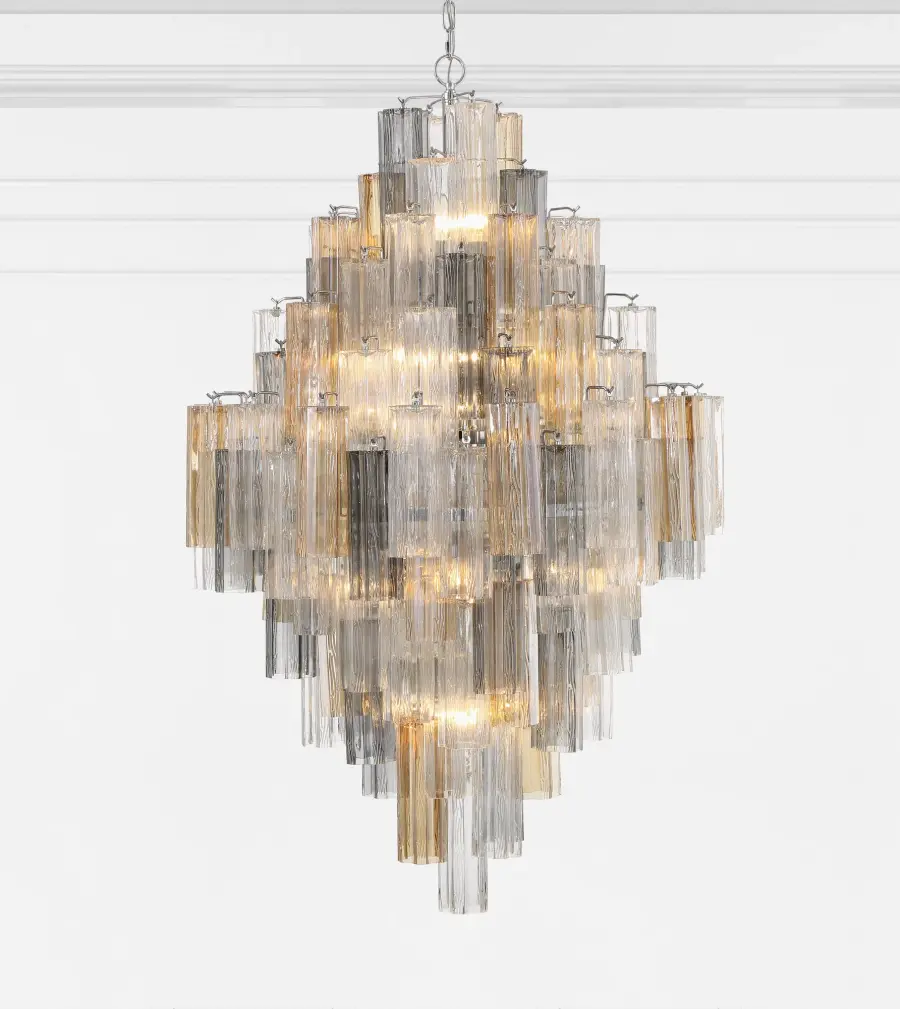 Addis 31.5" Chandelier in Polished Chrome with Autumn Glass - Image 12