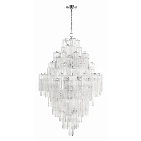 Addis 31.5" Chandelier in Polished Chrome with Autumn Glass - Image 17