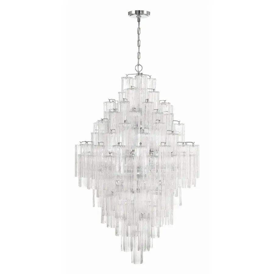 Addis 31.5" Chandelier in Polished Chrome with Autumn Glass - Image 17